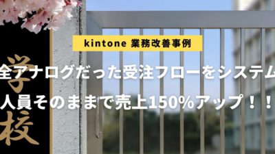 完全アナログだった受注フローをシステム化。人員そのままで売上１．５倍を多成！（アイキャッチ画像／学校の校門）